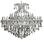 Chrome Forty-Nine Light 72-Inch Chandelier with Royal Cut Golden Teak Smoky Crystal