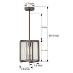 Square Iron Frame Retro Industrial Style Chandelier Dining Room Light Fixture