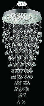 13 light Contemporary Crystal Chandelier with polished chrome base