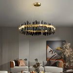 Creative Metal Circular Stepless Dimming LED Post-Modern Chandelier