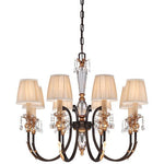 Metropolitan Lighting Bella Cristallo French Bronze with Gold Leaf Highlights