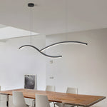 39.4"/47.2" Wide Black/White Wave Linear LED Pendant