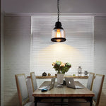 Retro Glass Iron Lantern Shape American Country Style Amber Chandelier