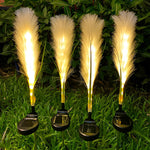2PCS Creative Hairy Reed Decor LED Intelligent Modern Solar Lawn Lamp