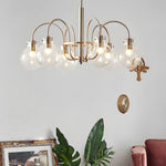 6-Light Glass Globe Shade Indoor Nickel Finish Chandelier