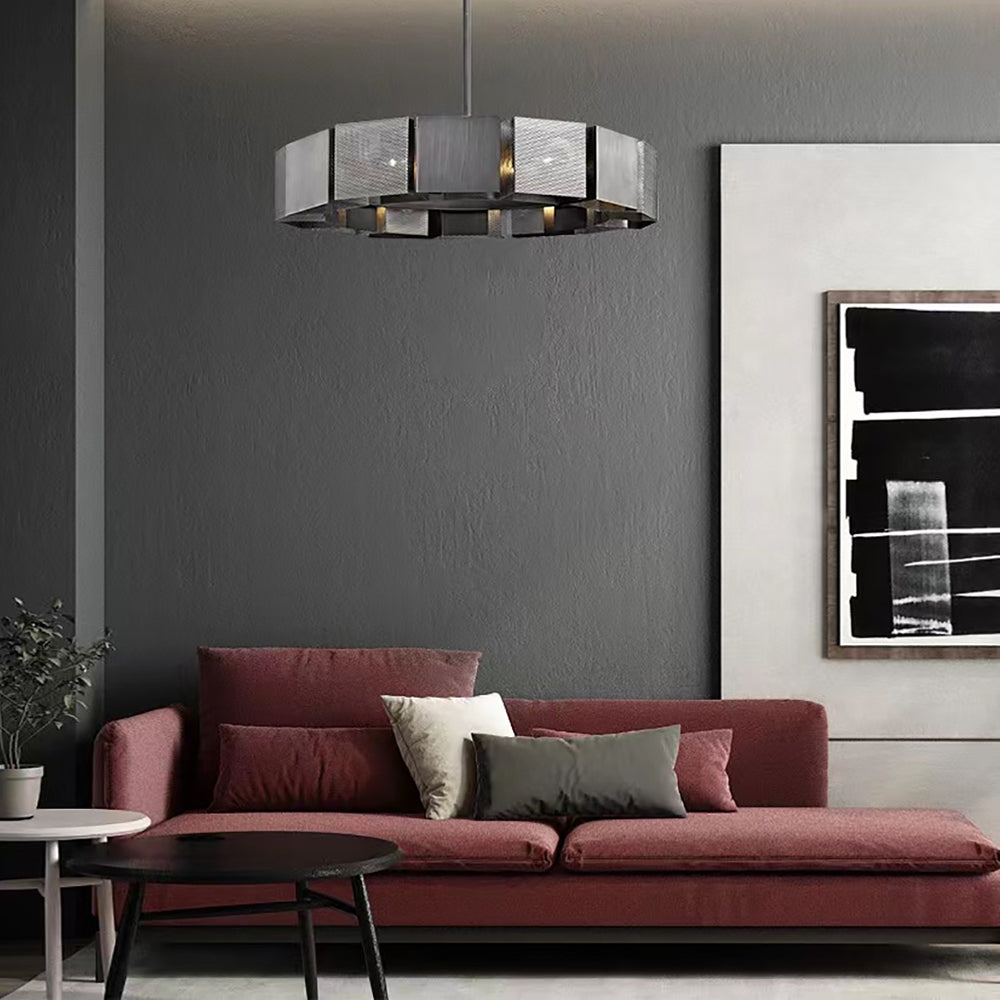 Stainless Steel Industrial Modern Ring Chandelier