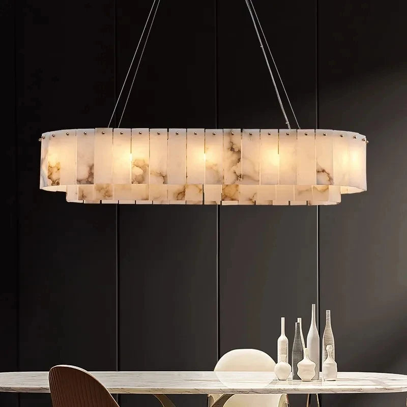 Moonshade Natural Marble Dining Room Chandelier