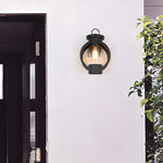Raindrops Glass 6W LED Edison Lightbulb Black Outdoor Wall Lights