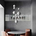 Gourd White Glass Bubbles LED Iron Nordic Chandelier Pendant Lighting