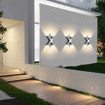 X Shape Creative Waterproof LED Black Modern Outdoor Wall Lamp Exterior Lights