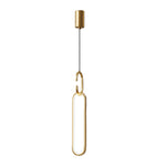 Minimalist Long Oval Rings 3 Step Dimming LED Copper Modern Pendant Lights