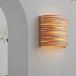 Semi-cylindrical Handmade Wood Decorative Modern Wall Lamp Atmosphere Light