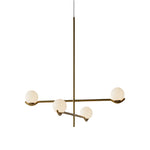 Modern Linear Glass Ball Pendant Light with 3/4/6-Light - Black/Gold