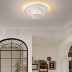 19.7-inch Round Gypsum Relief Dimmable LED Flush Mount Ceiling Light