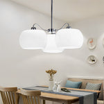 3 Lights Glass E27 White Vintage Chandelier Pendant Light Hanging Lamp
