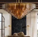Sirene Smoke Glass Round Chandelier 41"