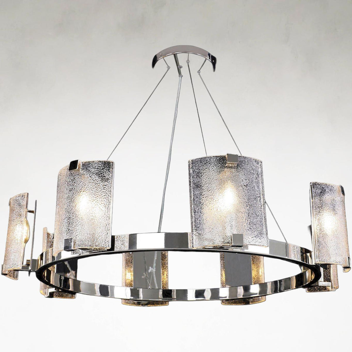 Claritus Eight-Light 38-Inch Nickel Chandelier Ceiling Fixture