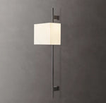 Vela Round Bar Sconce - Rectangular Shade