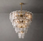 Lattice Clear Glass Tiered Round Chandelier 47"