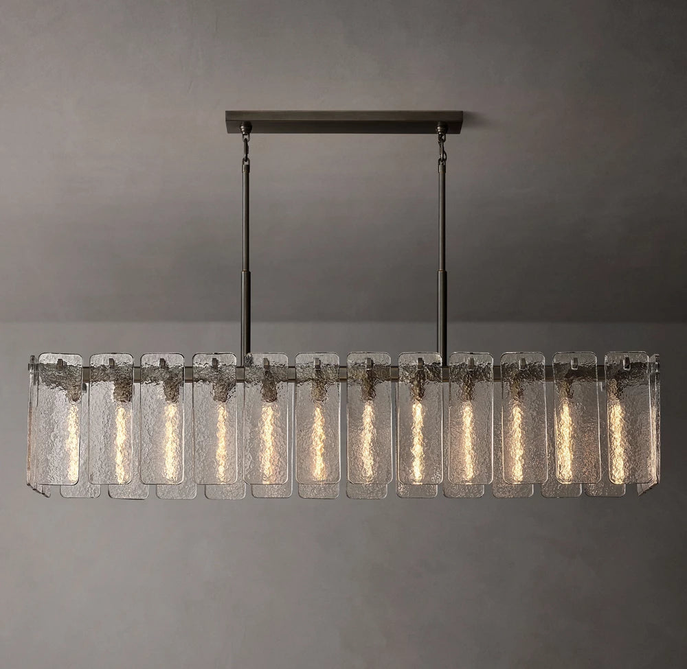 Calamette Glass Rectangular Chandelier 72"