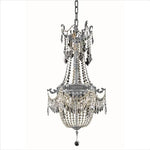 Pewter Eight-Light Chandelier with Royal Cut Crystal