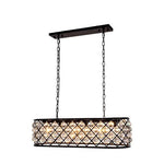 Madison Mocha Brown 15-Inch High Six-Light Pendant with Faceted Clear Crystals