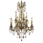 Bronze Twelve-Light 24-Inch Chandelier with Royal Cut Clear Crystal