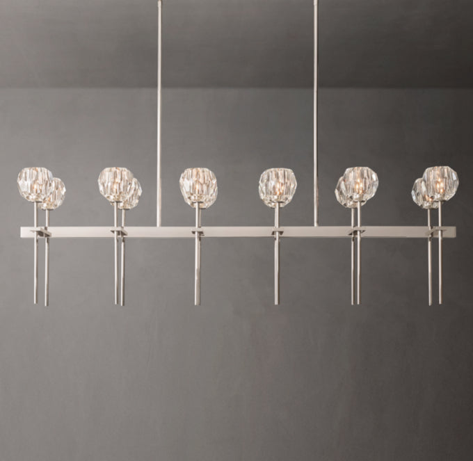 Boule De Cristal Clear Glass Double Linear Chandelier 60"