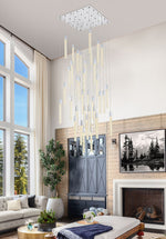 Weston 42" Wide Chrome 36-Light LED Multi Light Pendant