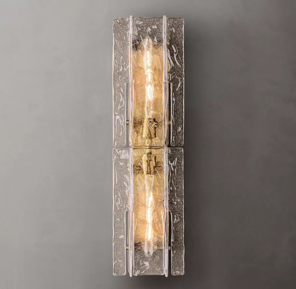 Lattice Smoke Glass Sconce 30"