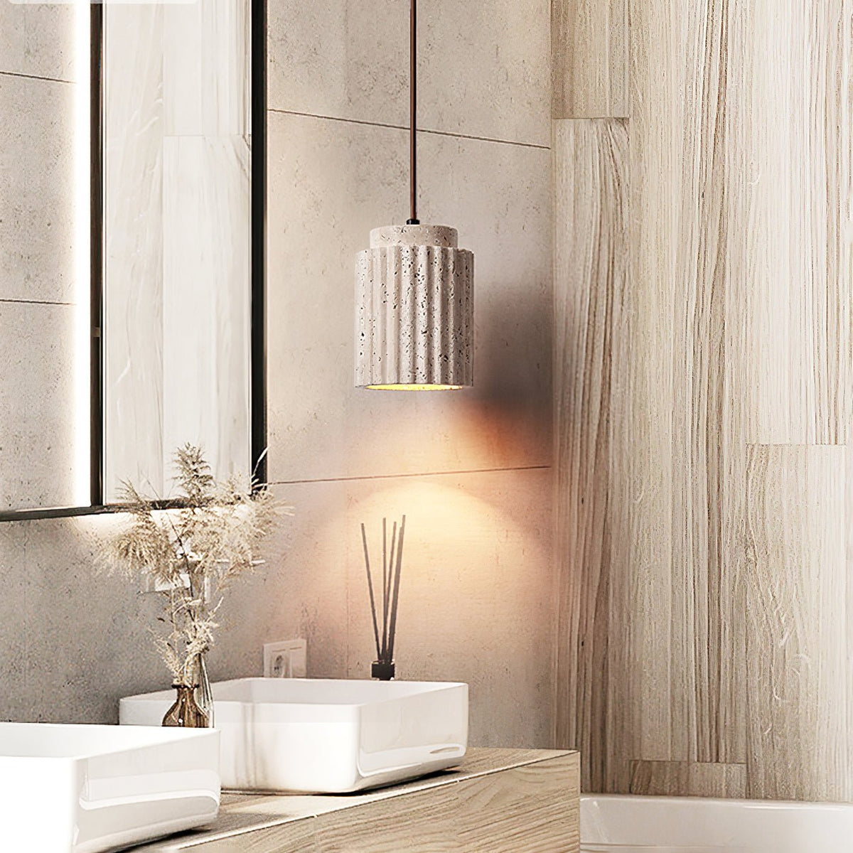 Caelia Travertine Pendant Light