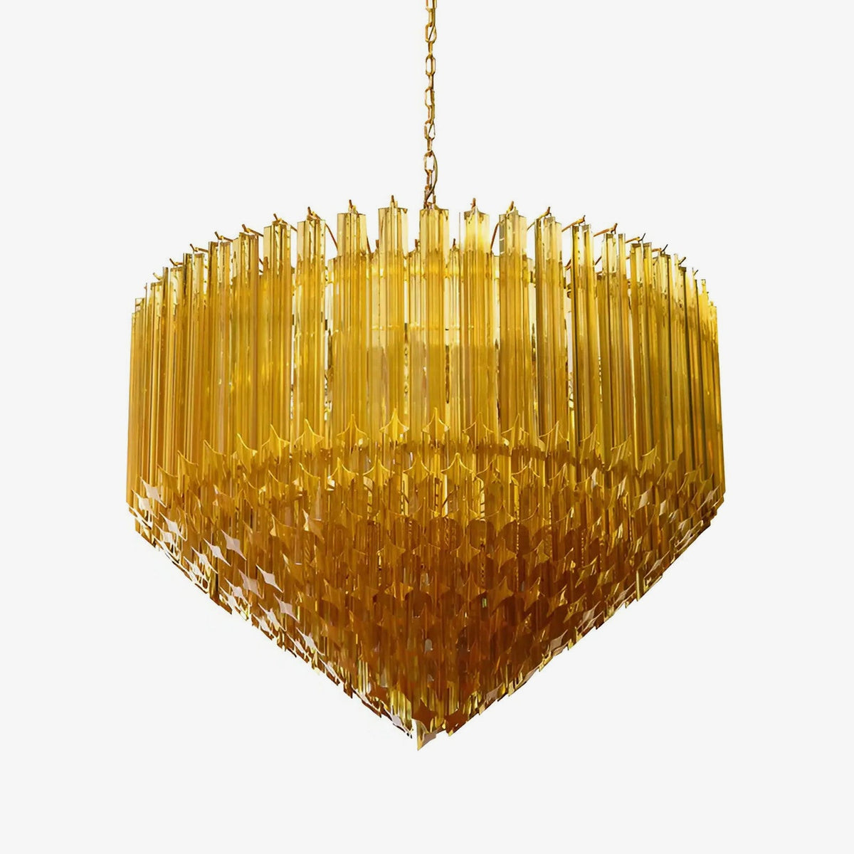 Prism Murano Amber Glass Chandelier