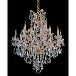 Gold Thirteen-Light Chandelier with Swarovski Spectra Crystal