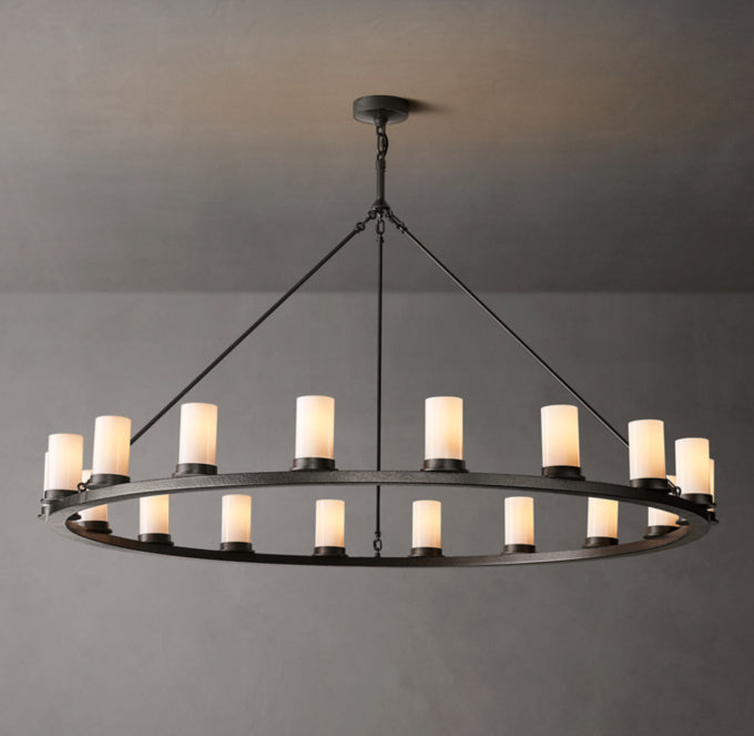 Ondra Round Milk Glass Chandelier 60"
