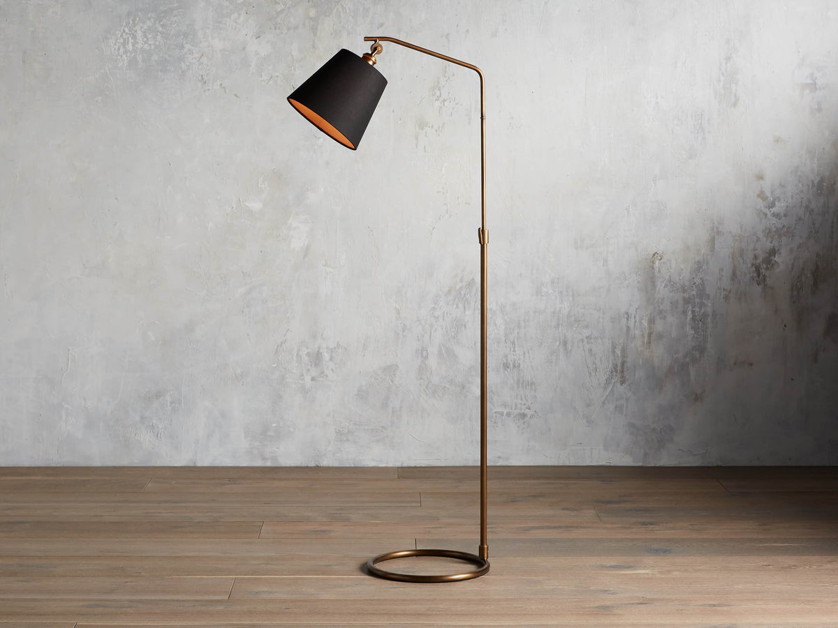Kellen Antiqued Brass Floor Lamp