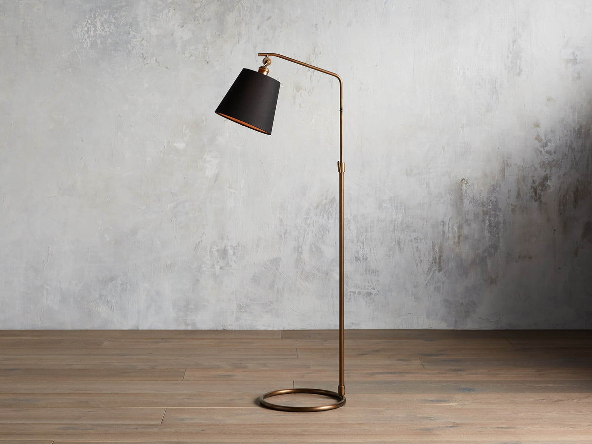 Kellen Antiqued Brass Floor Lamp