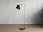 Kellen Antiqued Brass Floor Lamp
