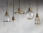 Industrial Cloche Pendant in Antiqued Brass