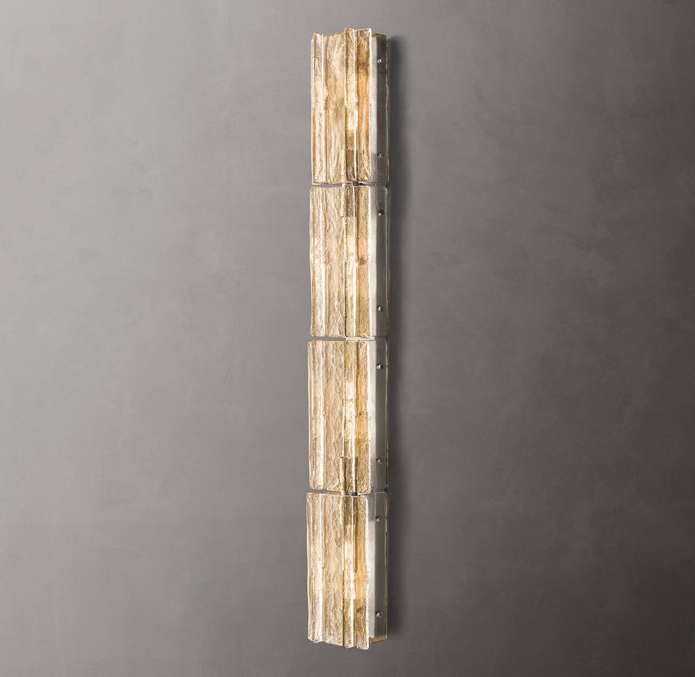 Lattice Clear Glass Grand Sconce