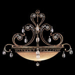 Nights Dream Three-Light Pendant in Cool Moonlit Patina Finish with Moon Dusted Crystal Rosettes and Pendant Drops