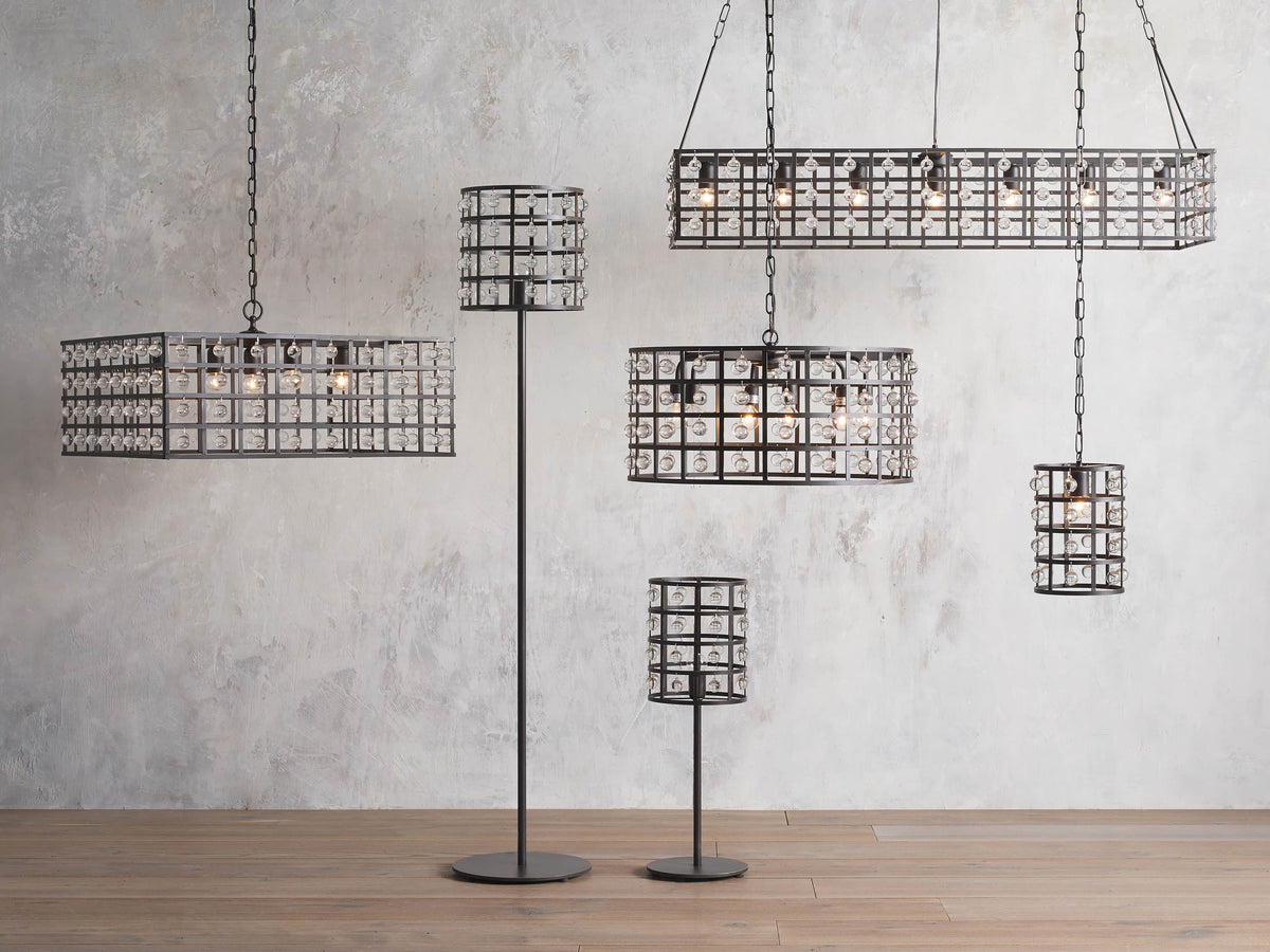 La Cage 6 Light Chandelier in Bronze