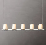 Pauillac Fabric Shade Linear Chandelier 49"