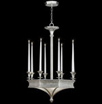 Silver Eight-Light Chandelier in Silver Leaf Finish