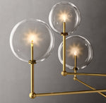 Glass Globe Mobile Three-Arm Chandelier 46"