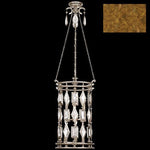 Six-Light Lantern in Variegated Gold Leaf Finish with Clear Crystal Gems
