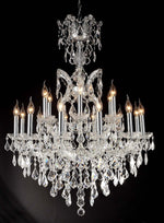 19 Lights Maria Theresa crystal chandelier dressed with clear crystals
