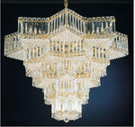 Gold 31-Light Clear Gemcut Chandelier, 29.5W x 23H x 29.5D
