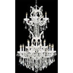 White Twenty-Five Light Chandelier with Clear Royal Cut Crystals