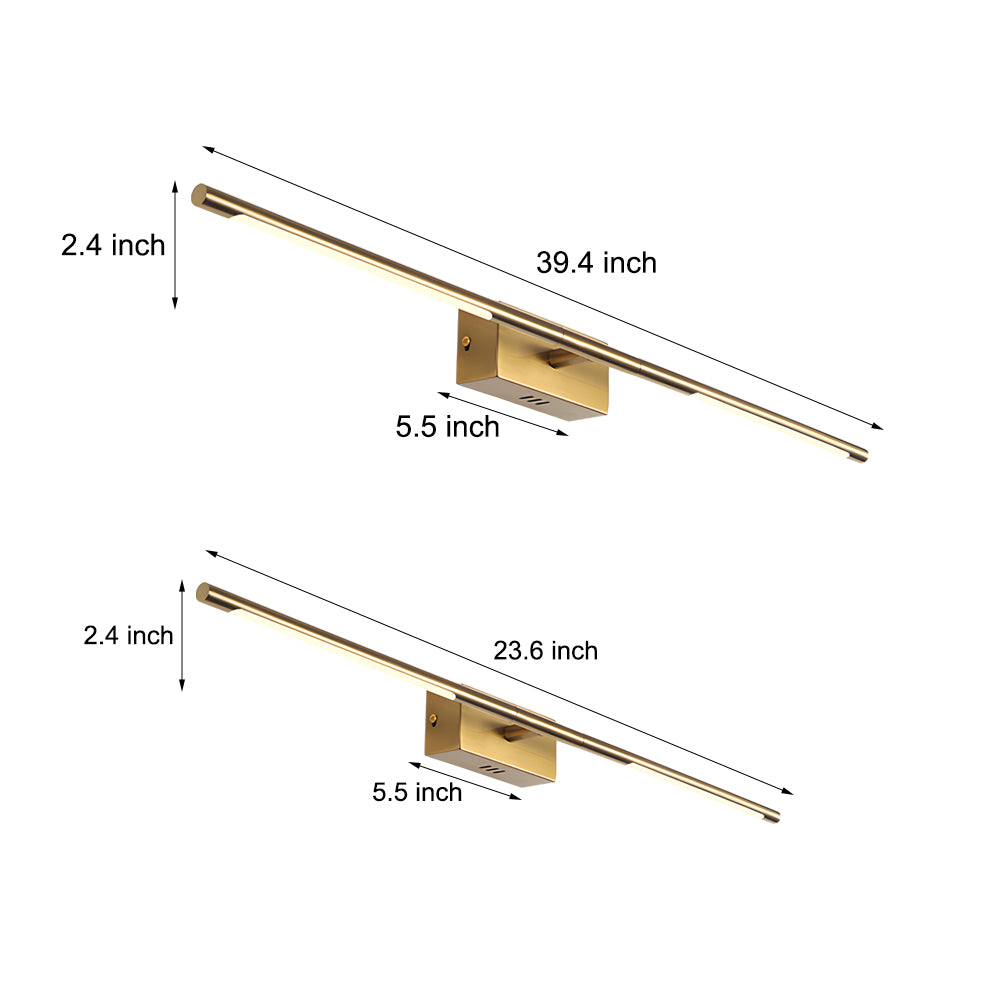 Modern Gold LED Bathroom Vanity Light??23.6" & 39.4", Warm & White Light for Stylish Illumination