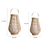 Portable Waterproof LED Ropes Rattan Brown Retro Outdoor Solar Lanterns